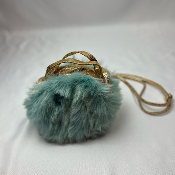 Free People | Bags | Free People faux fur blue circular bag with metallic straps - Picture 3 of 8